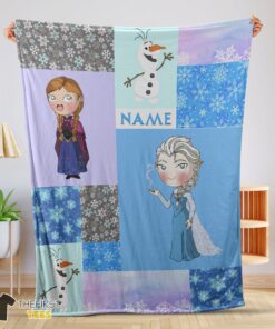 Original Disney Cartoon Frozen Elsa Princess Anna Olaf Blanket Fleece Customized Blanket