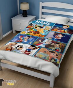 Original Disney Cartoon Pinocchio With Friends Blanket Fleece Customized Blanket - Image 3
