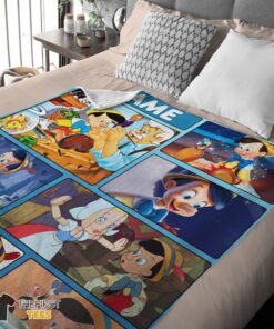 Original Disney Cartoon Pinocchio With Friends Blanket Fleece Customized Blanket - Image 4