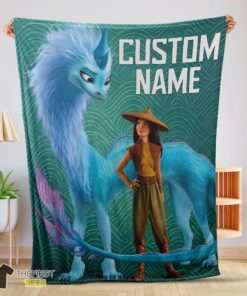 Original Disney Cartoon Retro Raya And The Last Dragon Blanket Fleece Customized Blanket