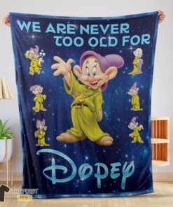 Original Disney Cartoon Snow White Dopey The Seven Dwarfs Blanket
