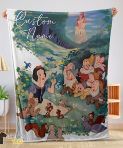 Original Disney Cartoon Snow White With The Seven Dwarfs Customized Blanket
