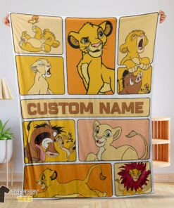 Original Disney Cartoon The Lion King Simba With Friends Blanket Fleece Customized Blanket