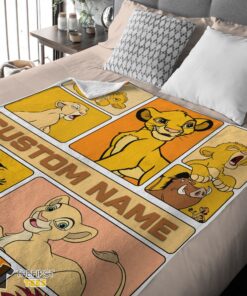 Original Disney Cartoon The Lion King Simba With Friends Blanket Fleece Customized Blanket - Image 4