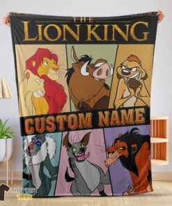 Original Disney Cartoon The Lion King With All Friends Blanket Fleece Customized Blanket