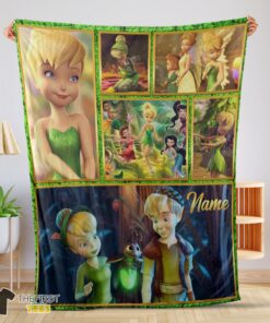 Original Disney Cartoon Tinker Bell Cute Blanket Fleece Customized Blanket