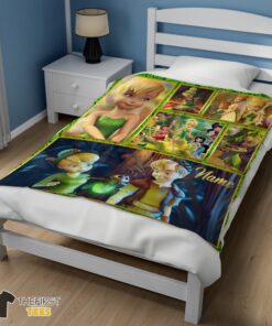 Original Disney Cartoon Tinker Bell Cute Blanket Fleece Customized Blanket - Image 3