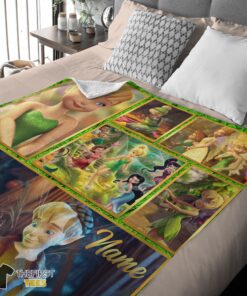 Original Disney Cartoon Tinker Bell Cute Blanket Fleece Customized Blanket - Image 4