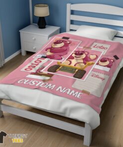 Original Disney Cartoon Toy Story Cute Lotso Grid Photos Blanket - Image 3