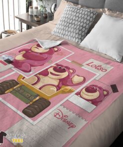Original Disney Cartoon Toy Story Cute Lotso Grid Photos Blanket - Image 4