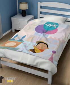 Original Disney Cartoon Up Boy With Balloon Blanket Fleece Customized Blanket - Image 3