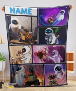 Original Disney Cartoon Wall-E And Eve Blanket Fleece Customized Blanket