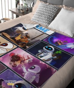 Original Disney Cartoon Wall-E And Eve Blanket Fleece Customized Blanket - Image 4