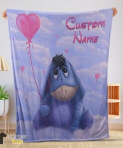 Original Disney Cartoon Winnie The Pooh Eeyore Cute Blanket Fleece Customized Blanket