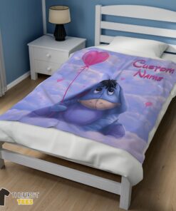 Original Disney Cartoon Winnie The Pooh Eeyore Cute Blanket Fleece Customized Blanket - Image 3