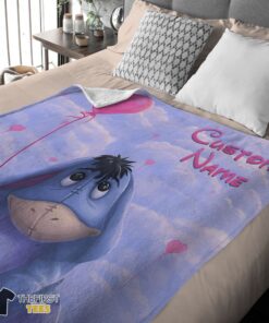 Original Disney Cartoon Winnie The Pooh Eeyore Cute Blanket Fleece Customized Blanket - Image 4