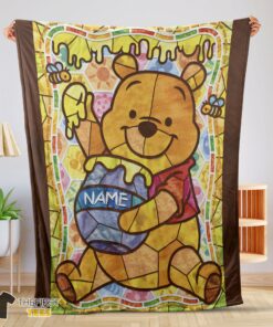 Original Disney Cartoon Winnie The Pooh With Jars Of Honey Blanket Customize Blanket