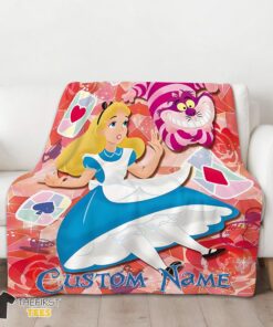Original Disney Cheshire Cat Alice In Wonderland Blanket Fleece Customized Blanket - Image 3