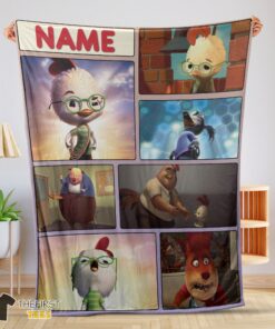 Original Disney Chicken Little Collage Poster Blanket Fleece Customized Blanket