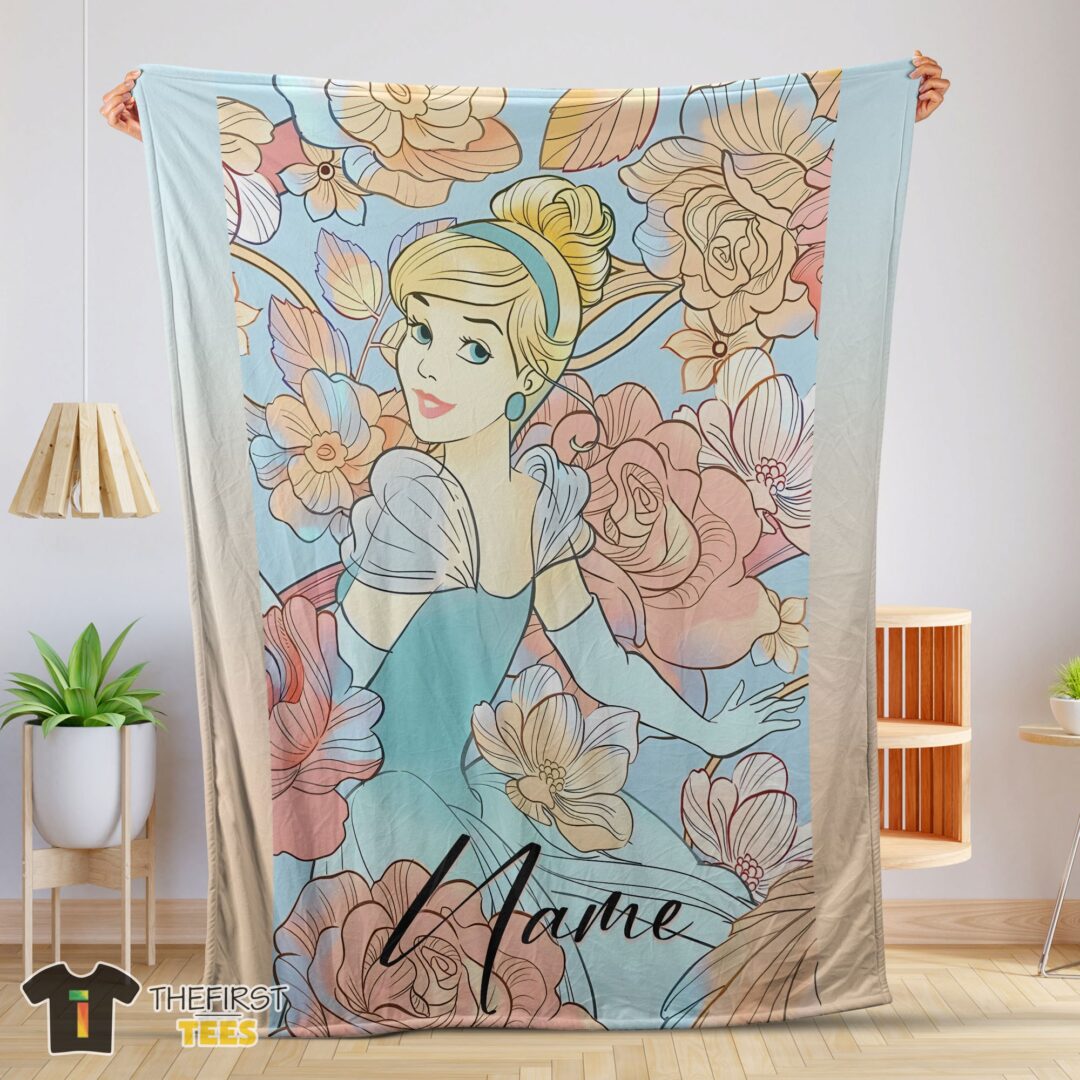 original-disney-cinderella-elegant-princess-bloom-blanket-fleece-customized-blanket-mk-01-1 Original Disney Cinderella Elegant Princess Bloom Blanket Fleece Customized Blanket