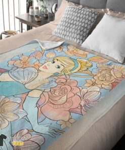 Original Disney Cinderella Elegant Princess Bloom Blanket Fleece Customized Blanket - Image 4