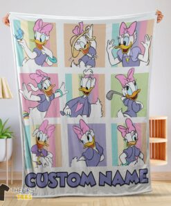 Original Disney Daisy Duck And Friends Daisy Duck Moods Blanket Customize Blanket