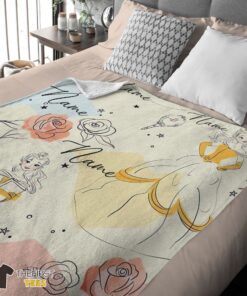 Original Disney Elegant Princess Belle Pretty Blanket Fleece Customized Blanket - Image 4
