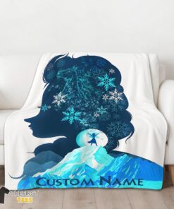 Original Disney Frozen Elsa Double Exposure Blanket Fleece Customized Blanket - Image 3