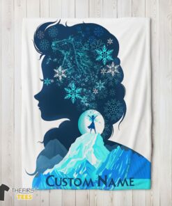 Original Disney Frozen Elsa Double Exposure Blanket Fleece Customized Blanket