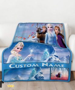Original Disney Frozen Elsa & Friends Journey Collage Blanket Fleece Customized Blanket - Image 3