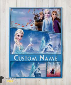 Original Disney Frozen Elsa & Friends Journey Collage Blanket Fleece Customized Blanket