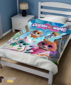 Original Disney Junior SuperKitties Chibi Cute Fleece Blanket Customize Blanket - Image 3
