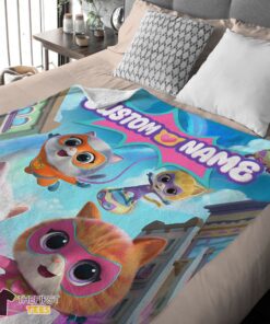 Original Disney Junior SuperKitties Chibi Cute Fleece Blanket Customize Blanket - Image 4