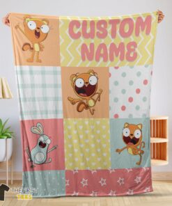 Original Disney Kiff Chatterley & Barry Buns Pattern Blanket Fleece Customized Blanket