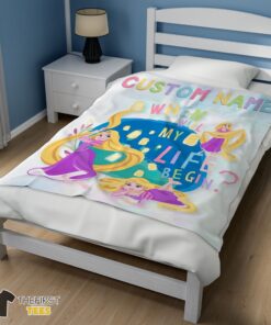 Original Disney Long Hair Princess Rapunzel Princess Blanket Fleece Customized Blanket - Image 3