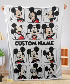 Original Disney Mickey And Friends Mickey Mouse Moods Blanket Customize Blanket