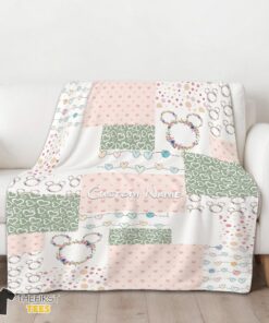 Original Disney Mickey Logo Heart Texture Blanket Fleece Customized Blanket - Image 3