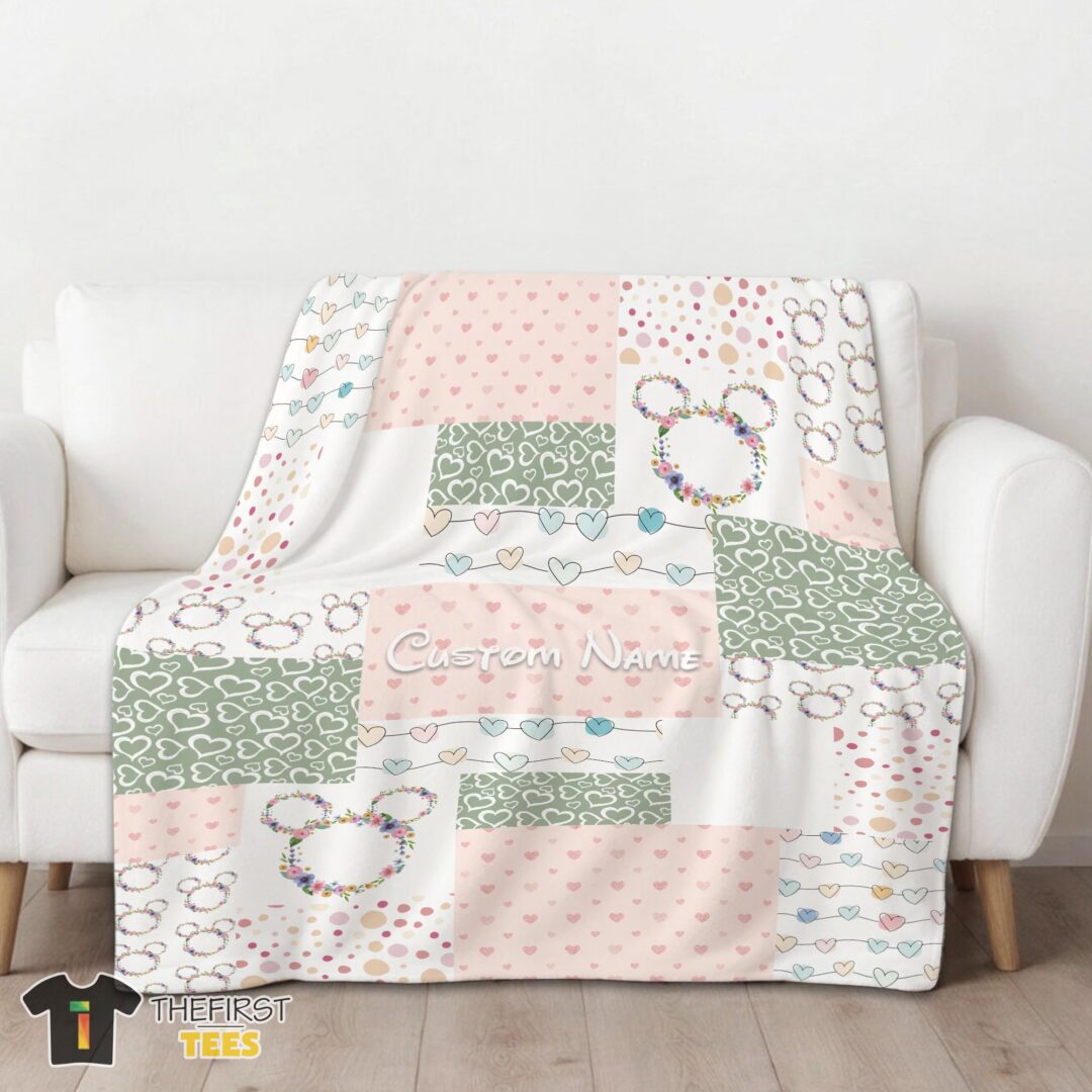 original-disney-mickey-logo-heart-texture-blanket-fleece-customized-blanket-mk-01 Original Disney Mickey Logo Heart Texture Blanket Fleece Customized Blanket - Image 3