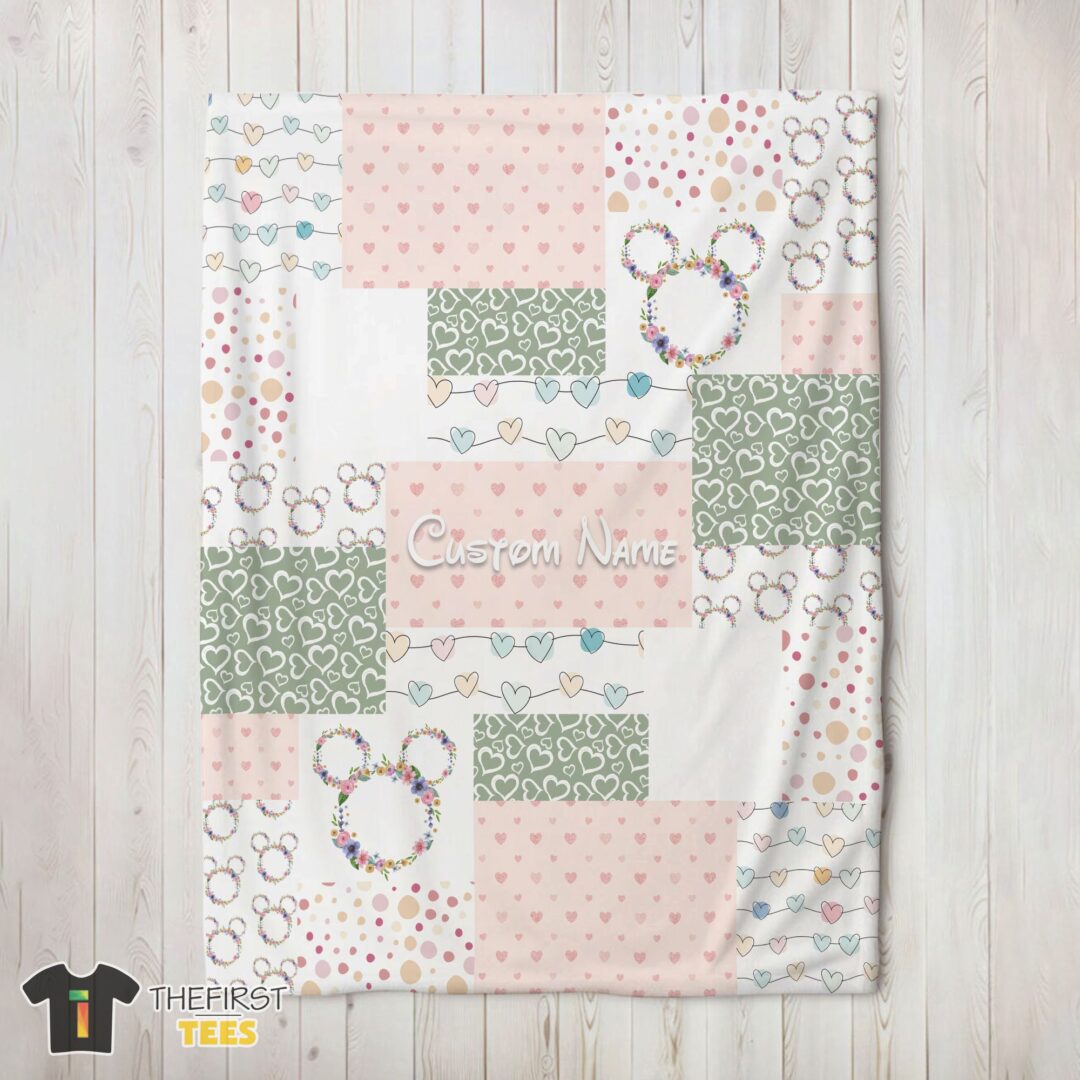 original-disney-mickey-logo-heart-texture-blanket-fleece-customized-blanket-mk-02 Original Disney Mickey Logo Heart Texture Blanket Fleece Customized Blanket