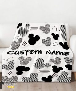 Original Disney Mickey Logo Texture Blanket Fleece Customized Blanket - Image 3