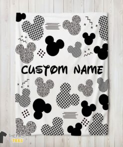 Original Disney Mickey Logo Texture Blanket Fleece Customized Blanket