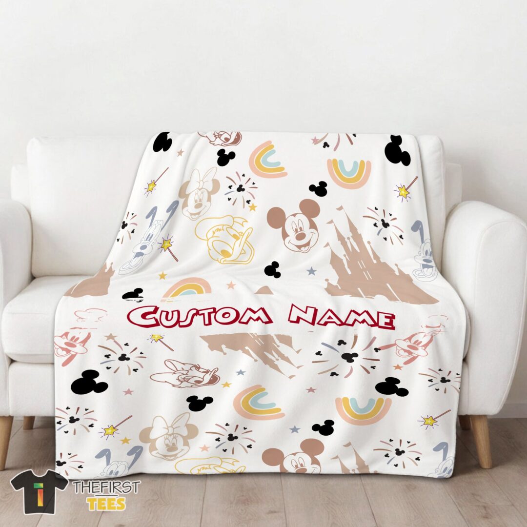 original-disney-mickey-mouse-friends-magical-mouse-castle-blanket-fleece-customized-blanket-mk-01 Original Disney Mickey Mouse & Friends Magical Mouse Castle Blanket Fleece Customized Blanket - Image 3