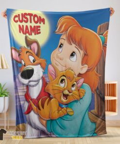Original Disney Oliver & Company Jenny Foxworth Oliver Dodger Blanket Fleece Customized Blanket