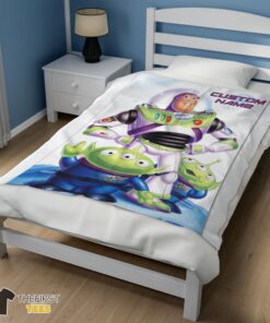 Original Disney Pixar Buzz Lightyear And The Little Green Men Fleece Customized Blanket - Image 3