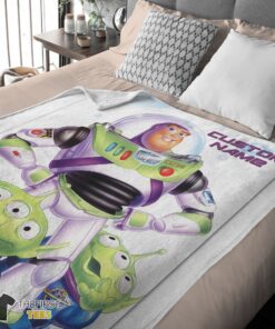 Original Disney Pixar Buzz Lightyear And The Little Green Men Fleece Customized Blanket - Image 4