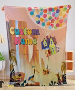 Original Disney Pixar Up With Our BalloonsAnd Sky With House Movie Blanket Customize Blanket