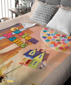 Original Disney Pixar Up With Our BalloonsAnd Sky With House Movie Blanket Customize Blanket - Image 4