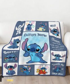 Original Disney Playful Stitch Collage Blanket Fleece Customized Blanket - Image 3