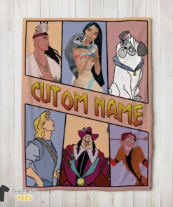Original Disney Pocahontas Meeko Percy John Smith Blanket Fleece Customized Blanket