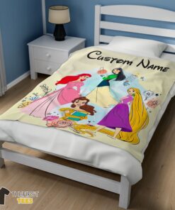 Original Disney Princess Ariel Mulan Rapunzel Belle Princess Blanket Fleece Customized Blanket - Image 3
